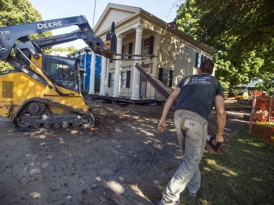 Owego NY home is raised after flooding