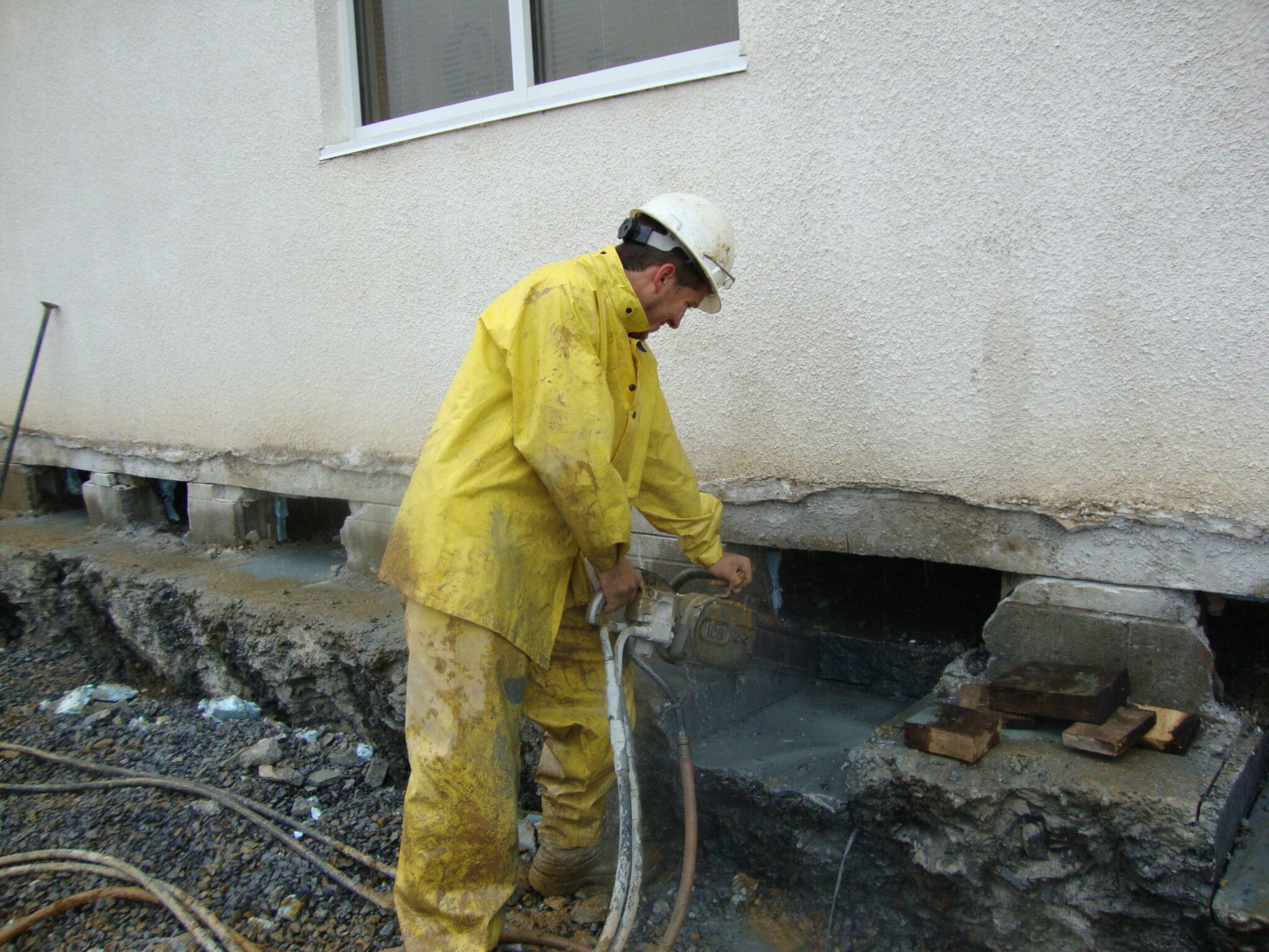 Veterinary Office Excavation in Easton, PA Lifted Hose