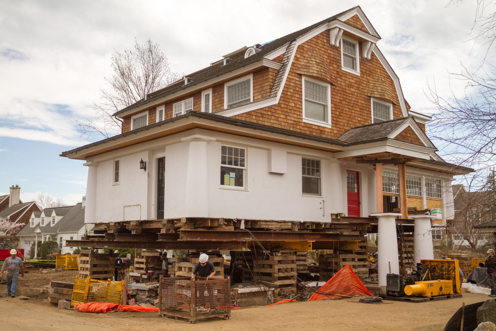 raising house above flood plain in Greenwich, CT