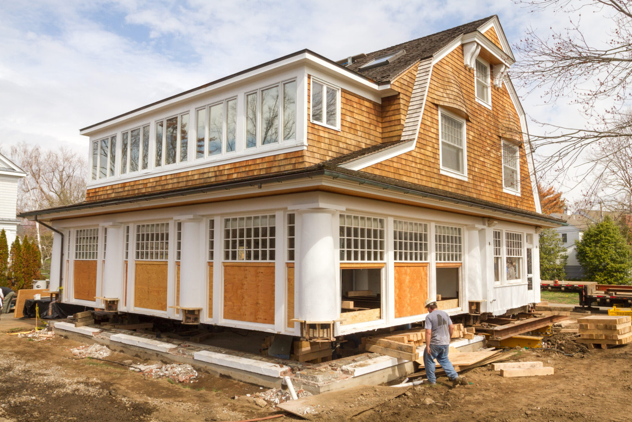 elevating the house in Greenwich, CT