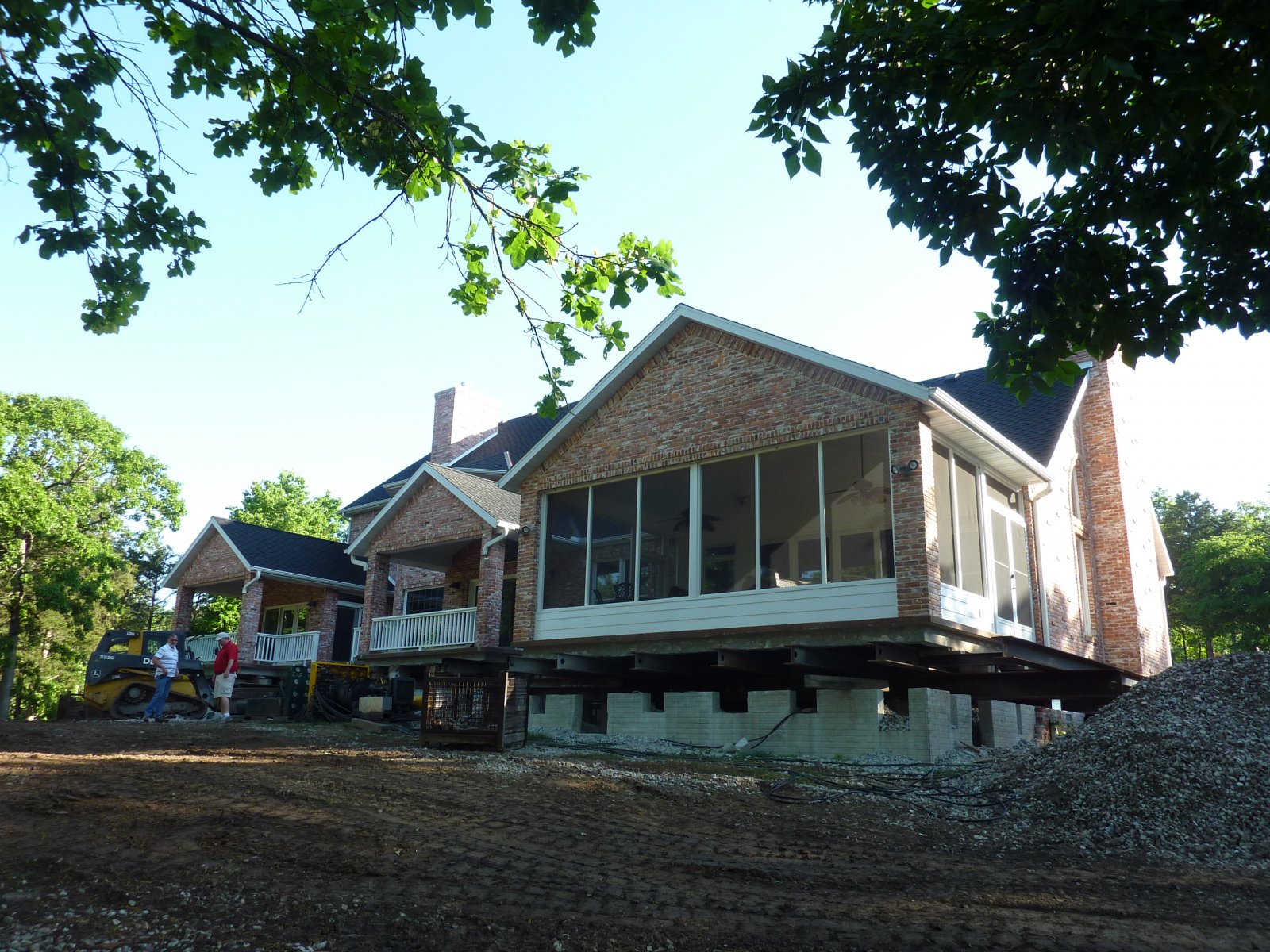 lifting the house and attached porches