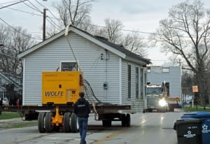 Thompson House Moving on dolly through street.