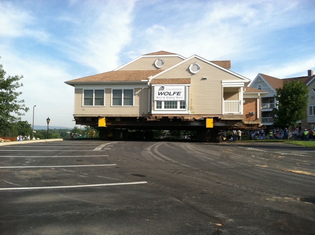 Brick House Moved With Slab Floor Lifted Move Rear