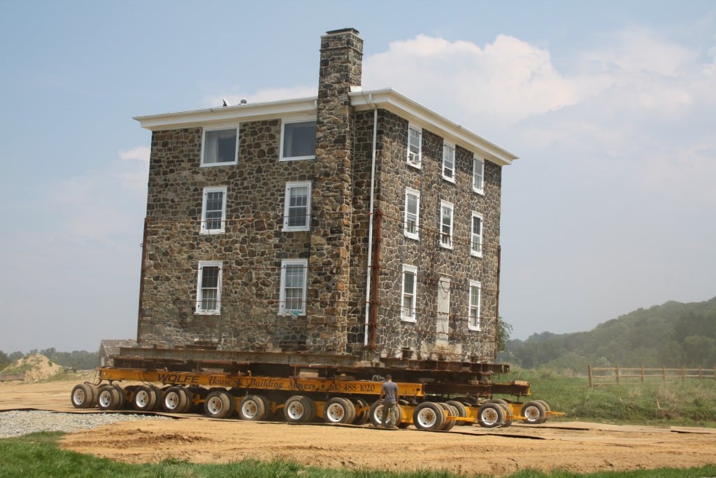 Stone House Move in Malvern, PA Lifted Move Side