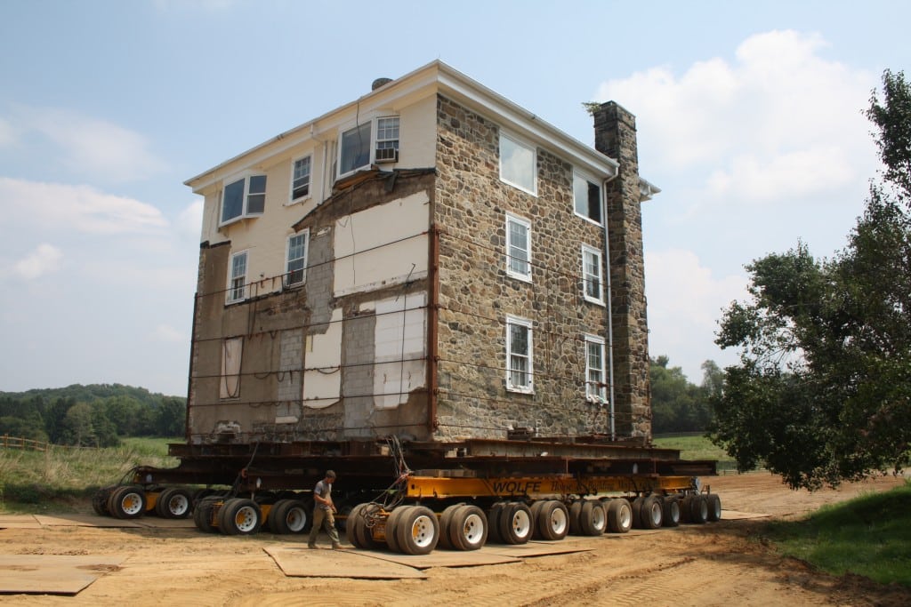 Stone House Move in Malvern, PA Lifted Move Rear Angle