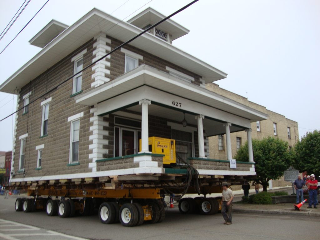 Block House Move in Point Pleasant, WV Front Angle