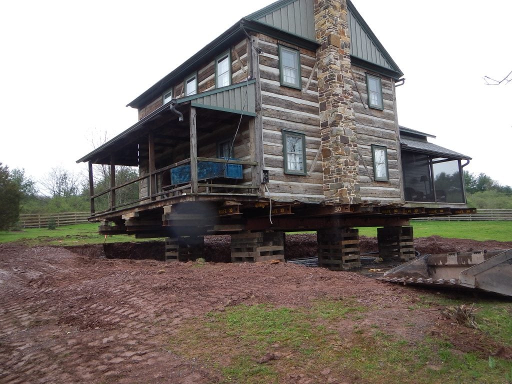 Log House in Lewisburg, PA Lift Closeup Angle