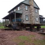 Log House in Lewisburg, PA Lift Closeup Angle