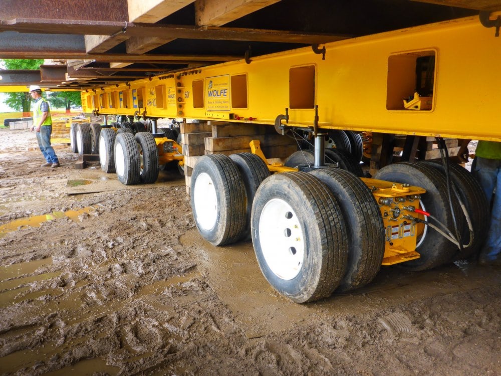 Ten Power & Coaster Dollies distribute the 300 Ton Load to 30 Tons per Dolly.