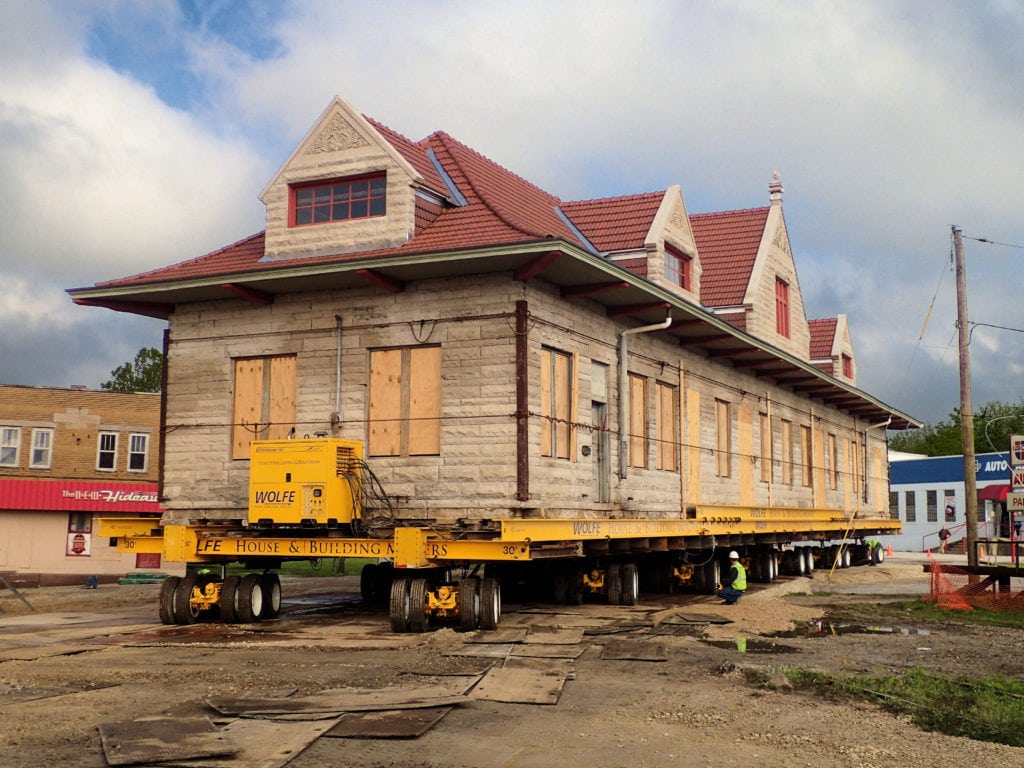 Old Milwaukee Depot in Bedford, IN Front Right Angle Move