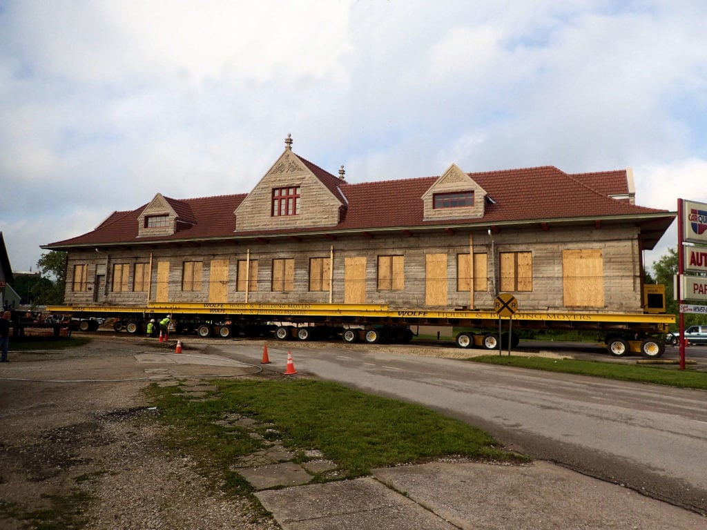 Old Milwaukee Depot in Bedford, IN Far Front