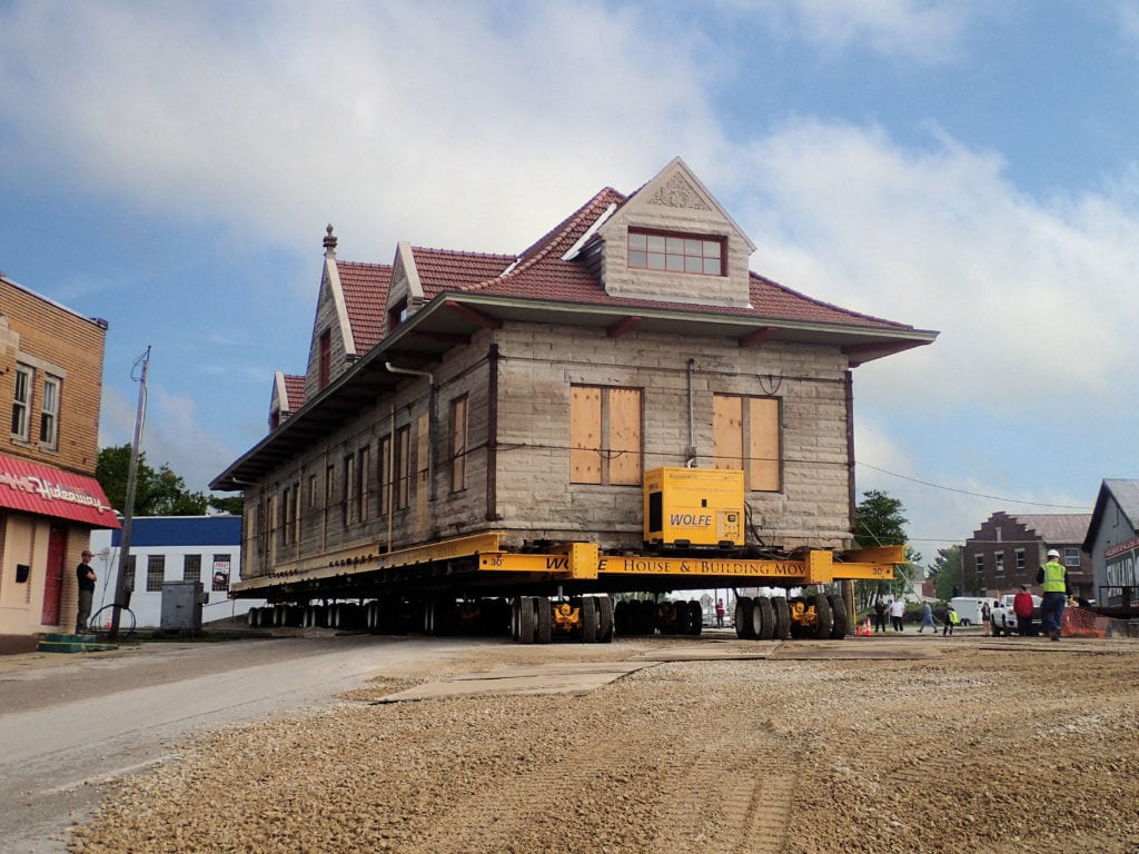Old Milwaukee Depot in Bedford, IN Front Left Angle Move
