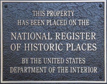 national register historic places plaque