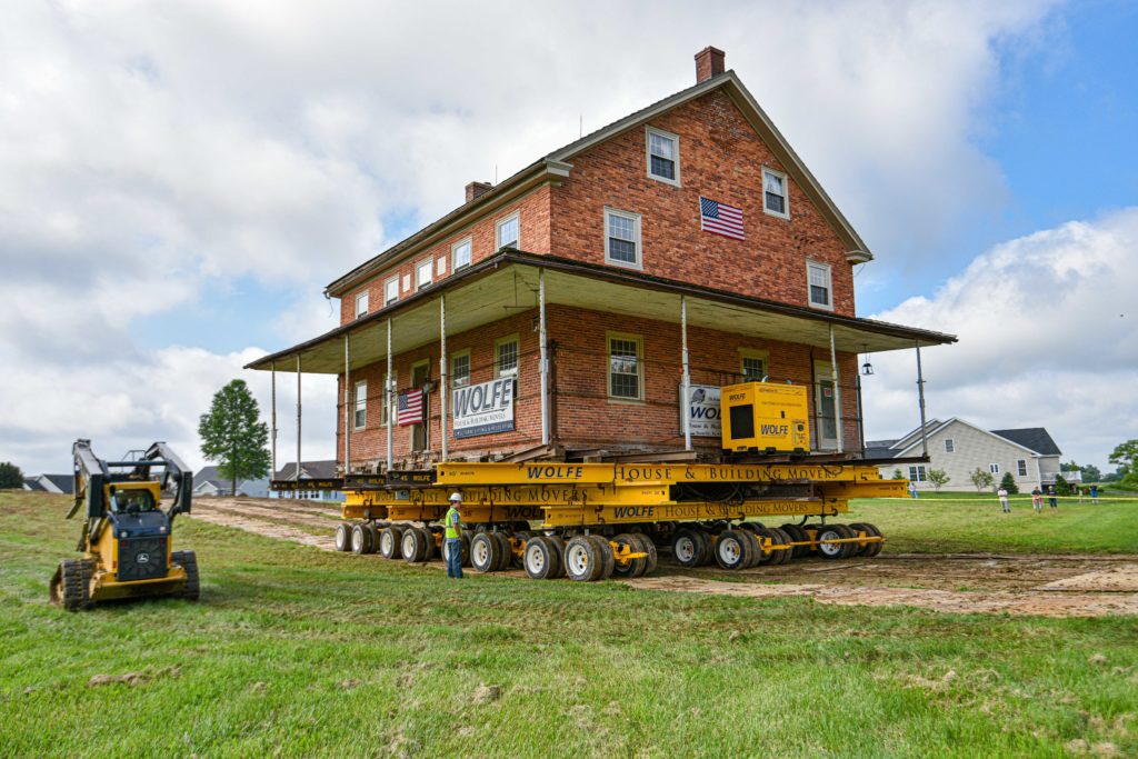 moving historic brick house