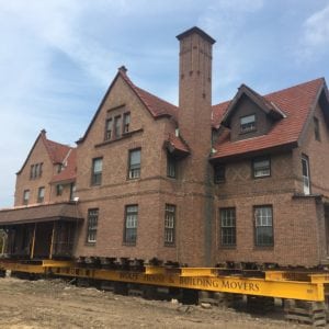 House of Seven Gables raised on supports.