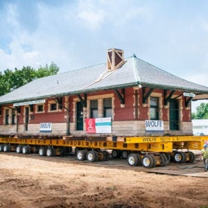 Sturgis Railroad Depot on a dolly.