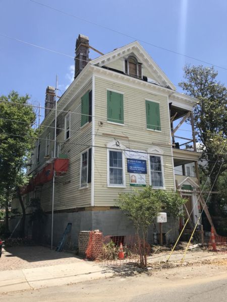 Charleston south Carolina house raised on new foundation.