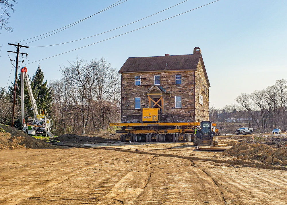 Lifting wires for Enola Miller House