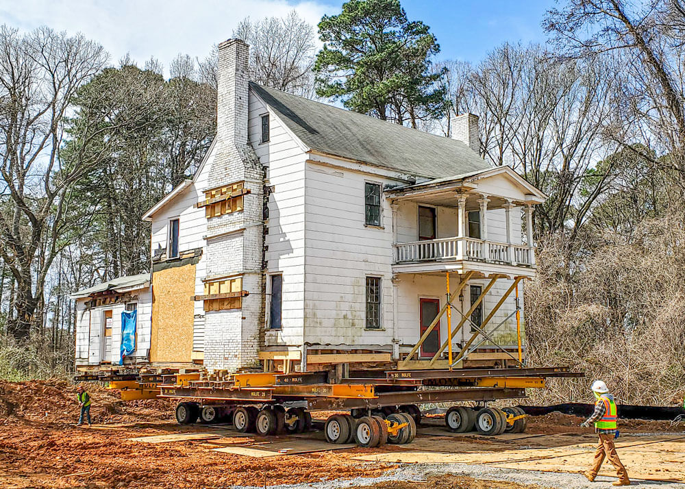 Nancy Jones House pulls up to new foundation