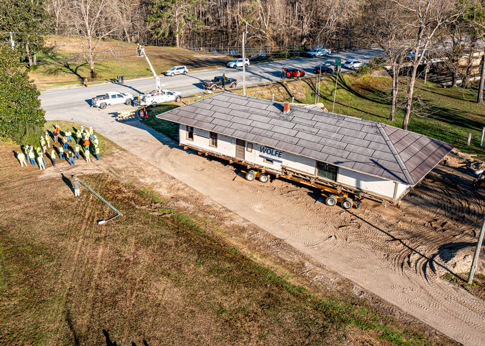 Pollocksville Depot pulling into its new location