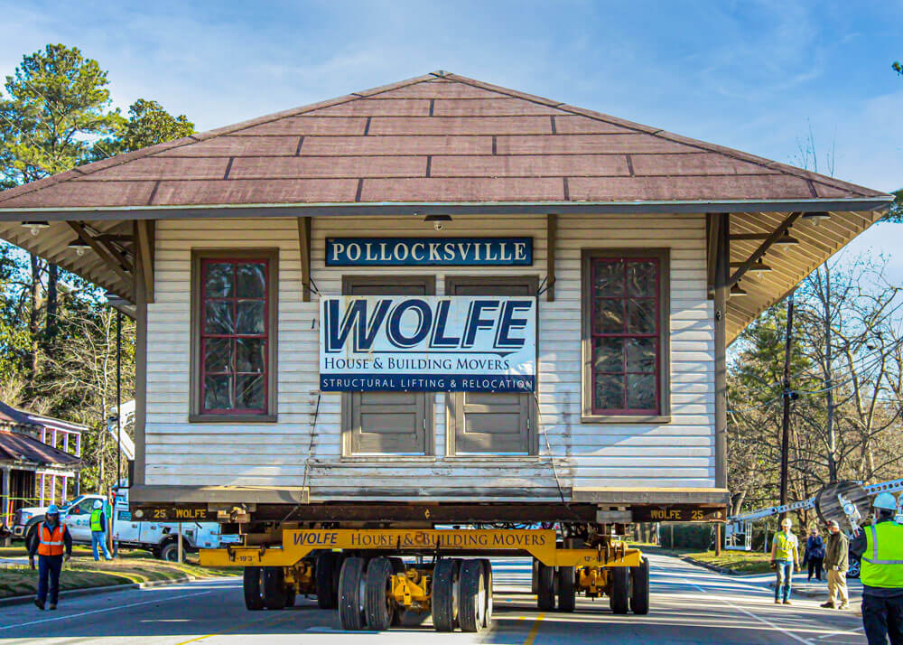 Pollocksville Depot with Wolfe banner