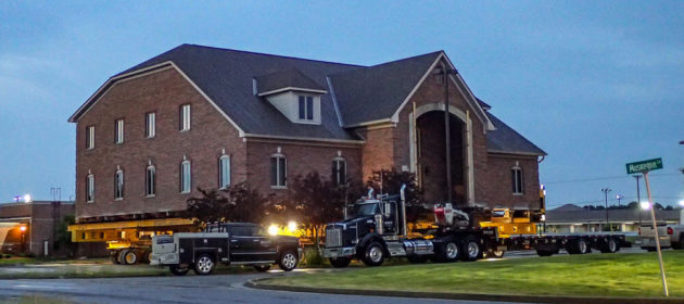 Wolfe relocates Indiana office building at night