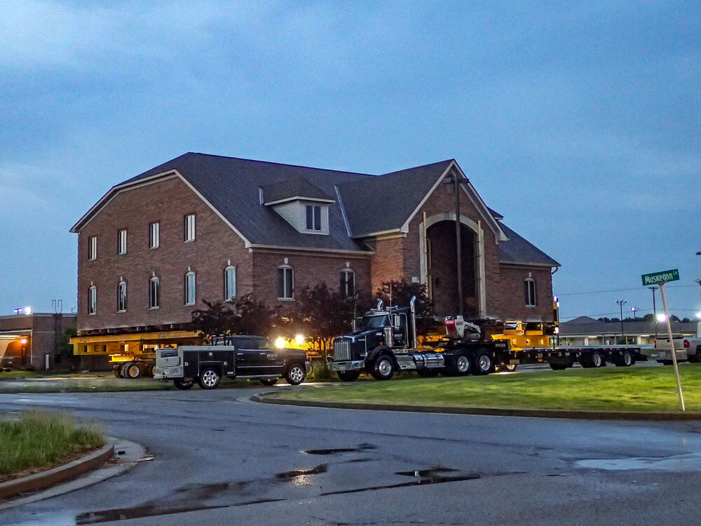 Greenfield IN office relocation at night