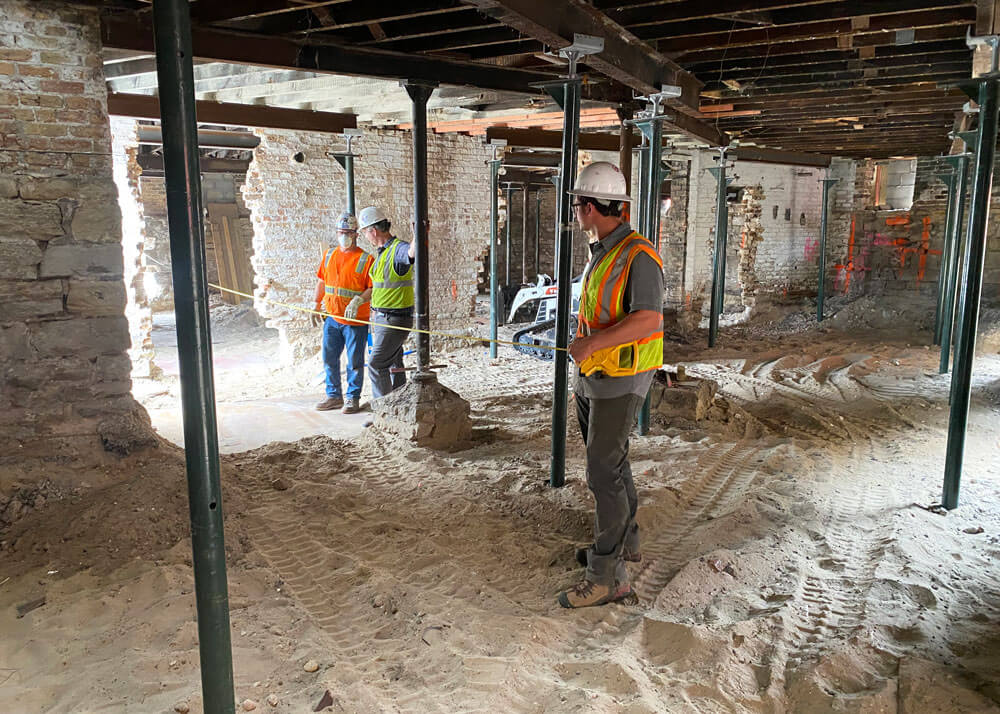 Basement excavated and ready in Vautravers Building