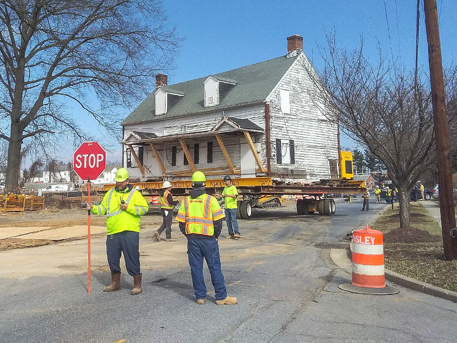 Mill house in road en route to new location