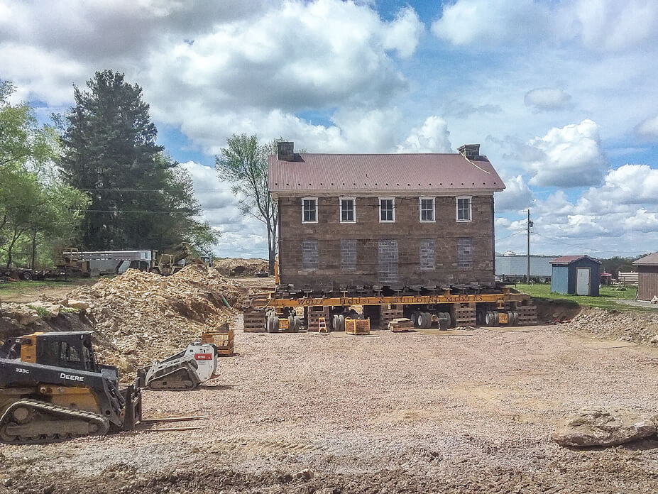 Stone house sits over new foundation 