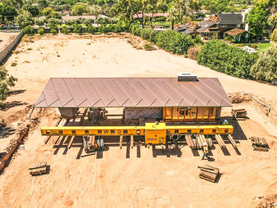 David and Gladys Wright guest house sits on steel beams