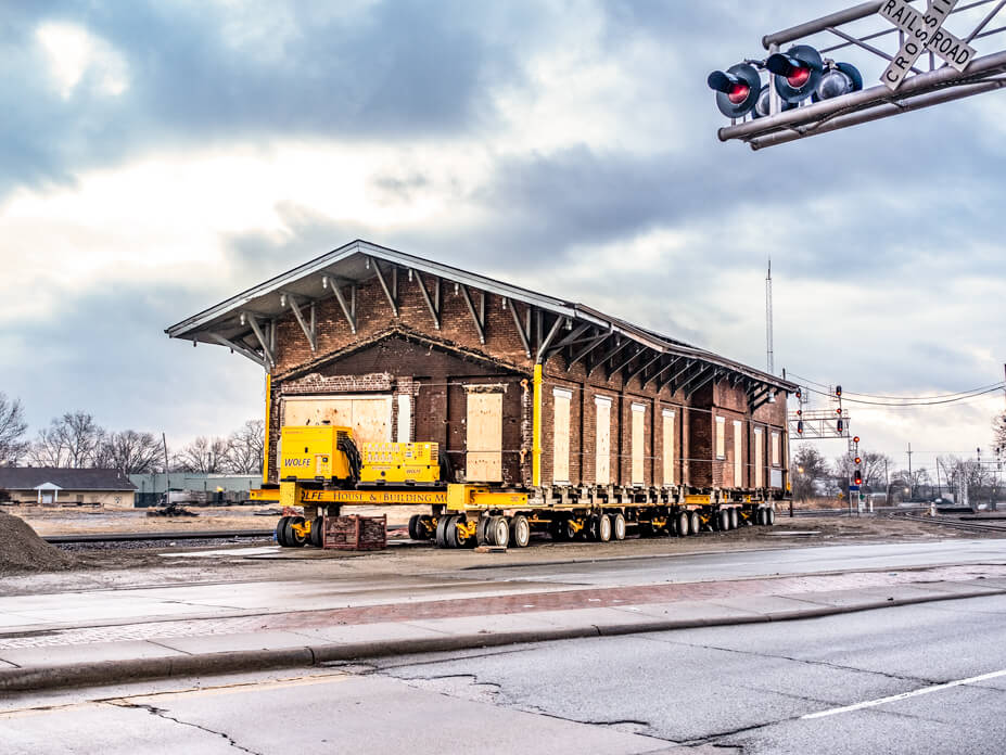 The second section of the Hamilton Depot is ready to be moved