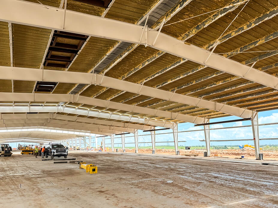 Warehouse roof ready to lift